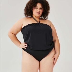 Black Halter One-Piece Swimsuit - 3X